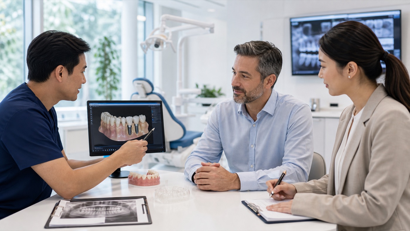 Dental treatment abroad consultation for implants and crowns.